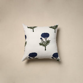 Cotton sanganeri cushion cover (16 x 16 in) 49 - handcrafted