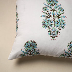 Cotton sanganeri cushion cover (16 x 16 in) 58 - handcrafted