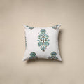 Cotton sanganeri cushion cover (16 x 16 in) 58 - handcrafted