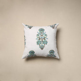 Cotton sanganeri cushion cover (16 x 16 in) 58 - handcrafted