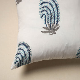 Cotton sanganeri cushion cover (16 x 16 in) 66 - handcrafted
