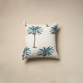 Cotton sanganeri cushion cover (16 x 16 in) 71 - handcrafted