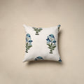 Cotton sanganeri cushion cover (16 x 16 in) 72 - handcrafted