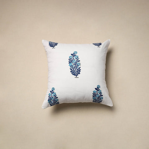 Cotton sanganeri cushion cover (16 x 16 in) 73 - handcrafted