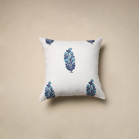 Cotton sanganeri cushion cover (16 x 16 in) 73 - handcrafted