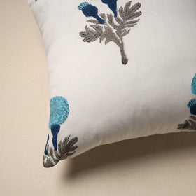 Cotton sanganeri cushion cover (16 x 16 in) 78 - handcrafted