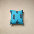 Cotton sanganeri cushion cover (16 x 16 in) 84 - handcrafted