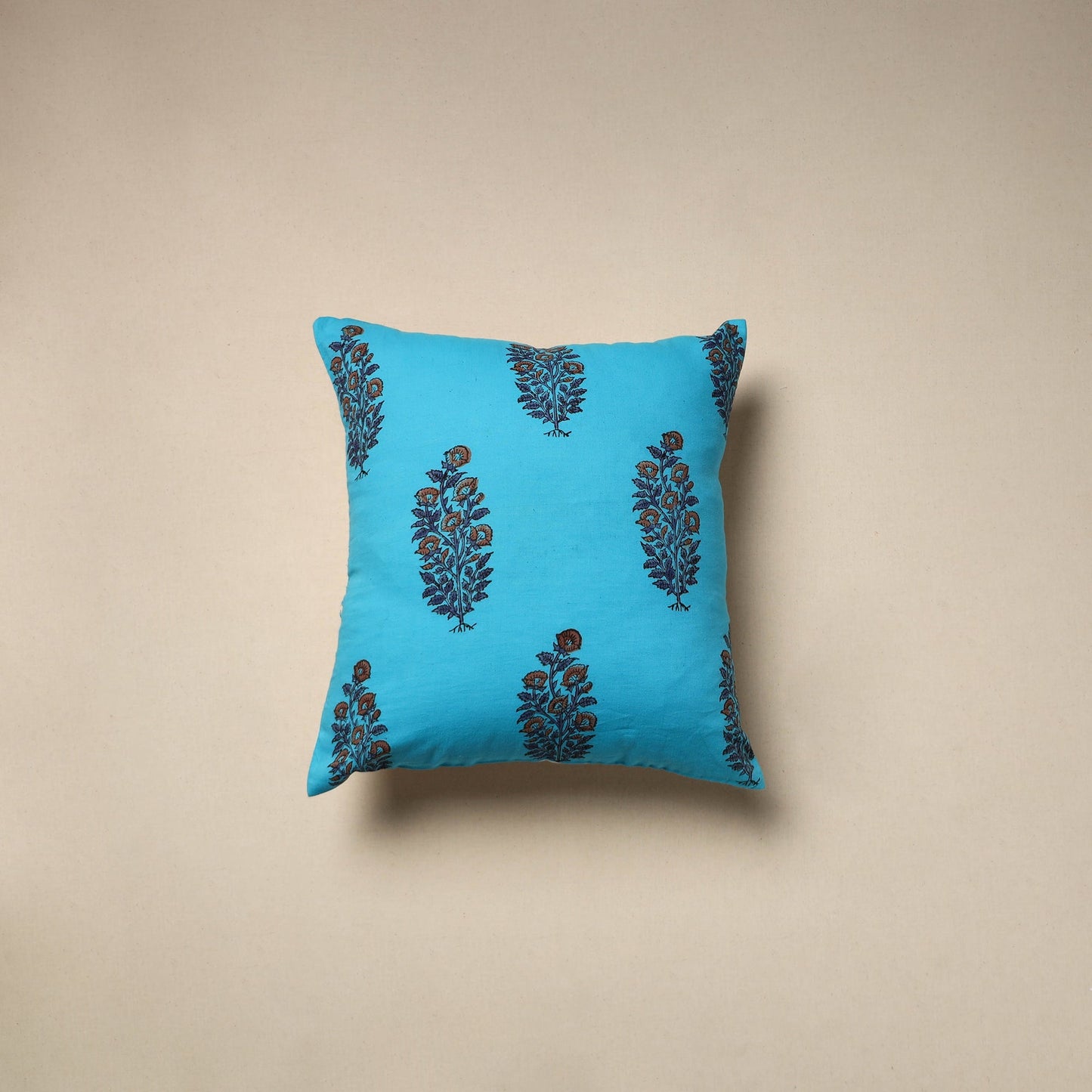 Cotton sanganeri cushion cover (16 x 16 in) 84 - handcrafted