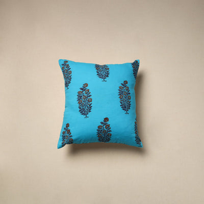 Cotton sanganeri cushion cover (16 x 16 in) 84 - handcrafted