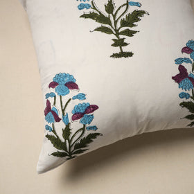 Cotton sanganeri cushion cover (16 x 16 in) 87 - handcrafted