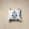 Cotton sanganeri cushion cover (16 x 16 in) 93 - handcrafted