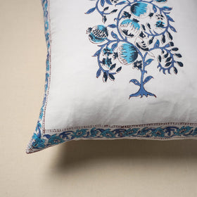 Cotton sanganeri cushion cover (16 x 16 in) - handcrafted