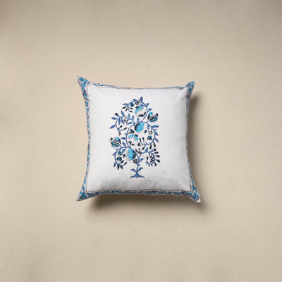 Cotton sanganeri cushion cover (16 x 16 in) - handcrafted