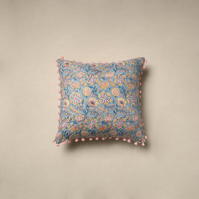 Cotton sanganeri cushion cover 19 - handcrafted