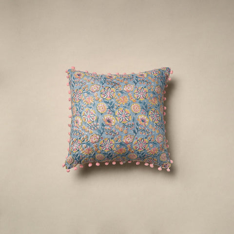 Cotton sanganeri cushion cover 19 - handcrafted