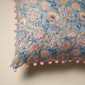 Cotton sanganeri cushion cover 19 - handcrafted