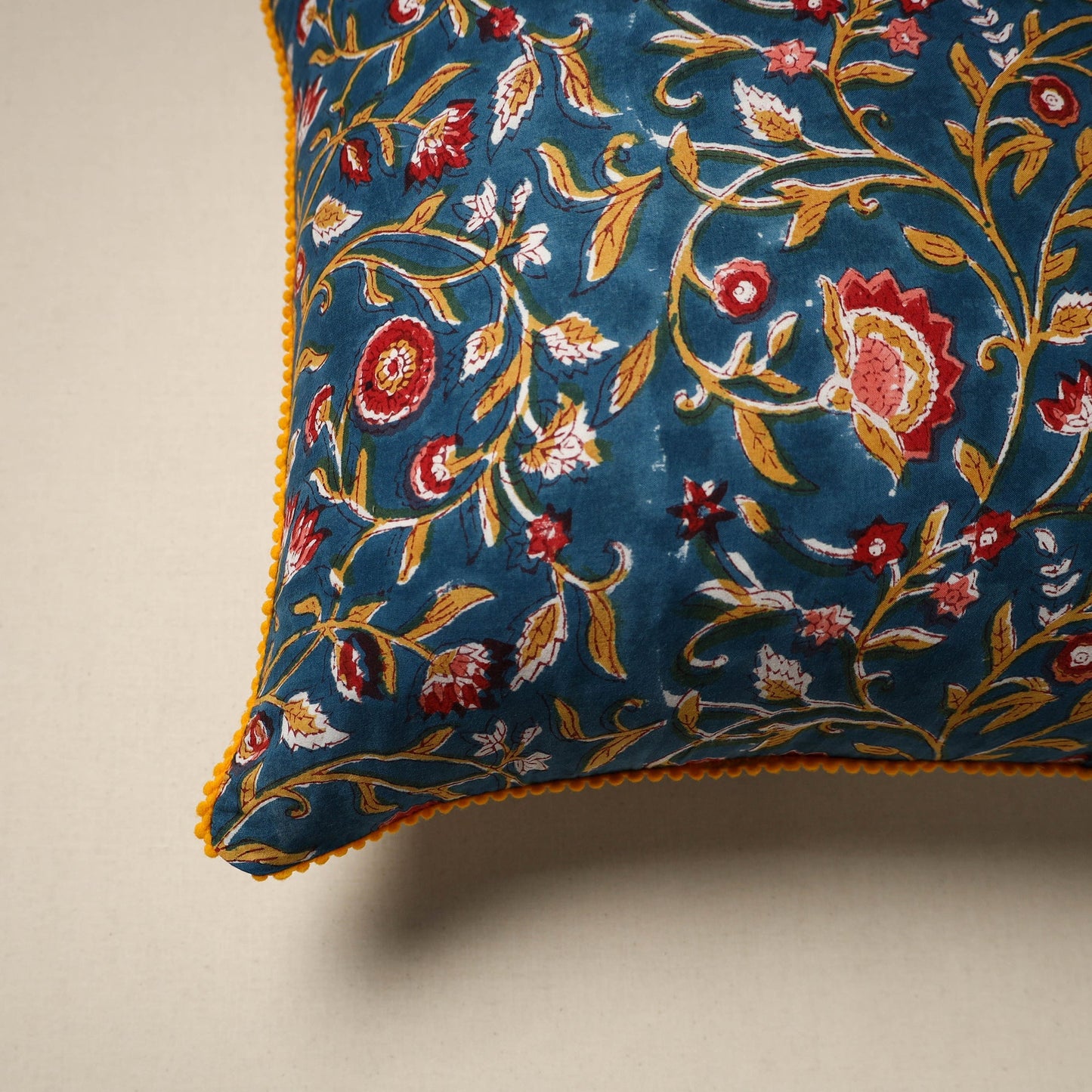 Cotton sanganeri cushion cover 20 - handcrafted