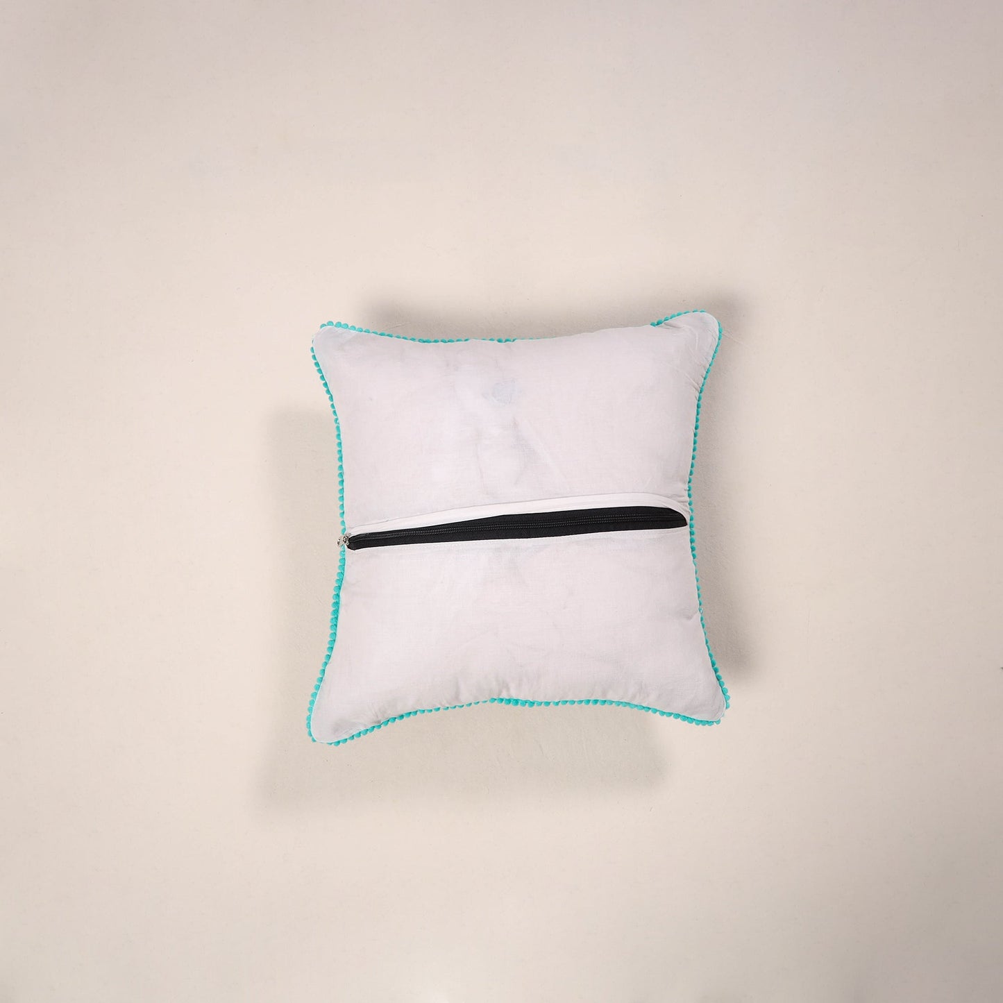 Blue - cotton sanganeri cushion cover 28 - handcrafted