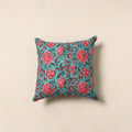 Blue - cotton sanganeri cushion cover 39 - handcrafted