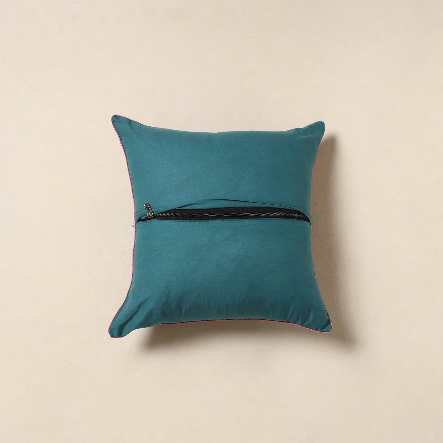 Blue - cotton sanganeri cushion cover 39 - handcrafted