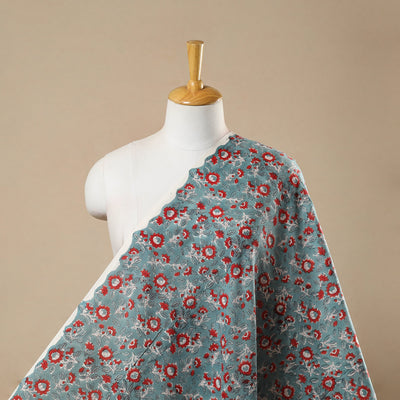 Block Print Cotton Blue Sanganeri Fabric