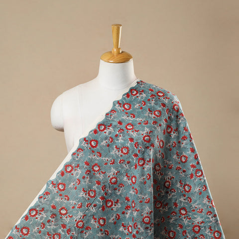  Block Print Cotton Blue Sanganeri Fabric