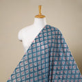 Blue Block Print Cotton Sanganeri Fabric
