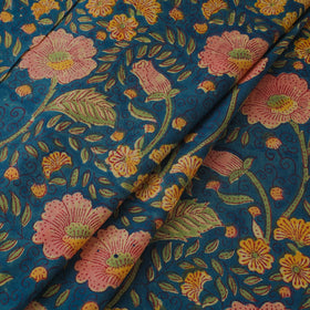 Blue Block Print Cotton Sanganeri Fabric