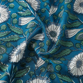  Blue Block Print Cotton Sanganeri Fabric