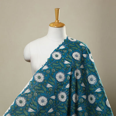  Blue Block Print Cotton Sanganeri Fabric