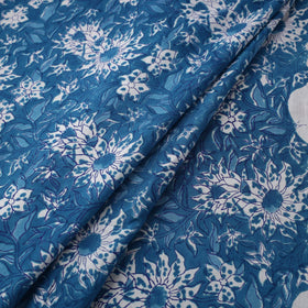 Blue Block Print Cotton Sanganeri Fabric
