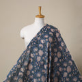 Blue Block Print Cotton Sanganeri Fabric