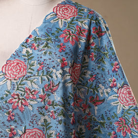 Blue - cotton sanganeri fabric 15 - handcrafted