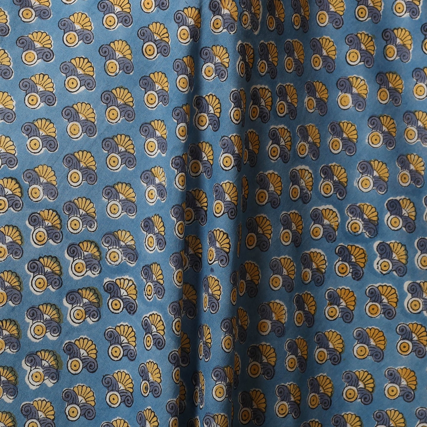 Blue - cotton sanganeri fabric 17 - handcrafted