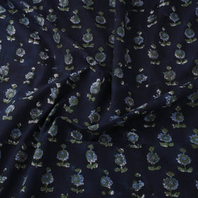 Blue Block Print Cotton Sanganeri Fabric