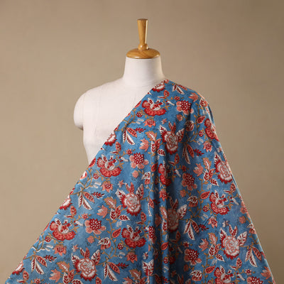 Blue - cotton sanganeri fabric 21 - handcrafted
