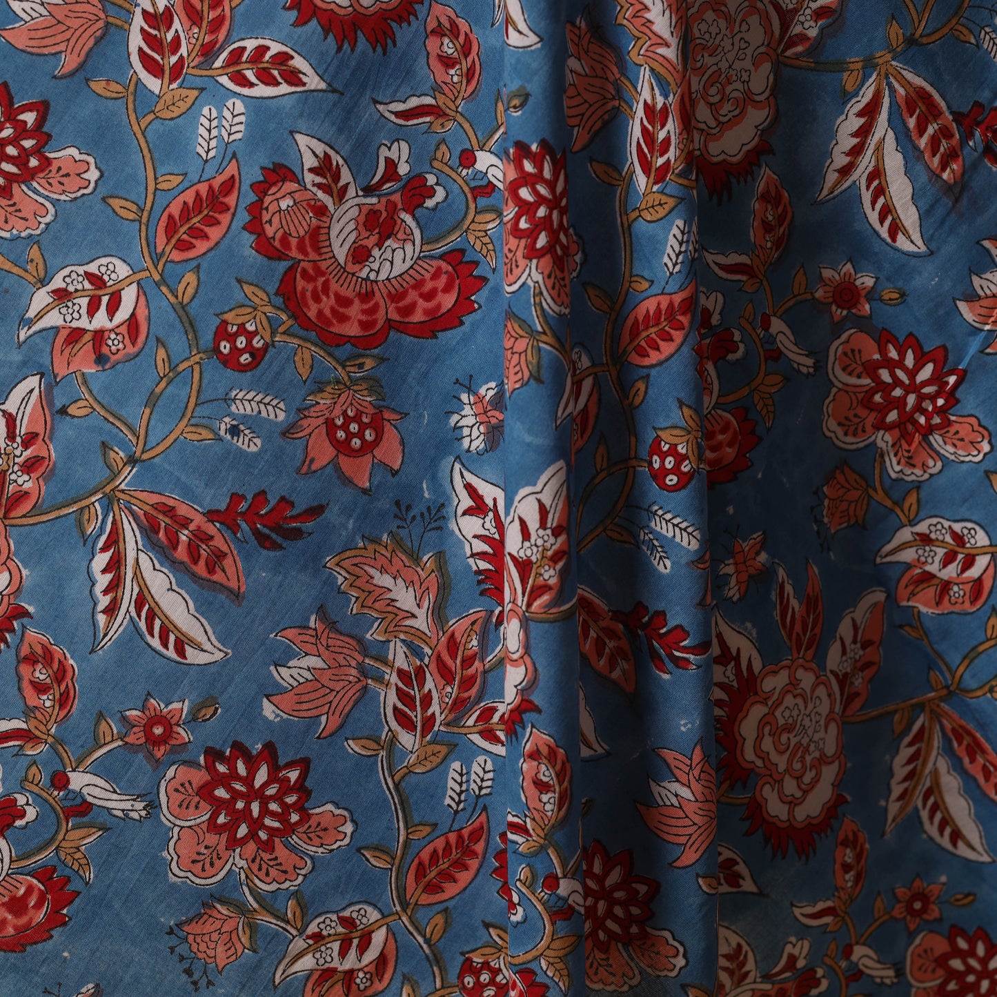 Blue - cotton sanganeri fabric 21 - handcrafted
