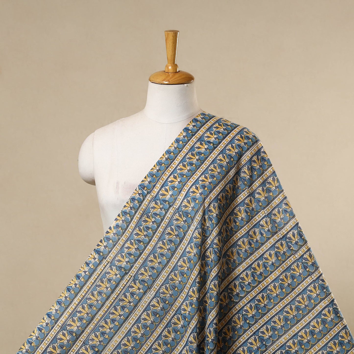 Blue - cotton sanganeri fabric 22 - handcrafted