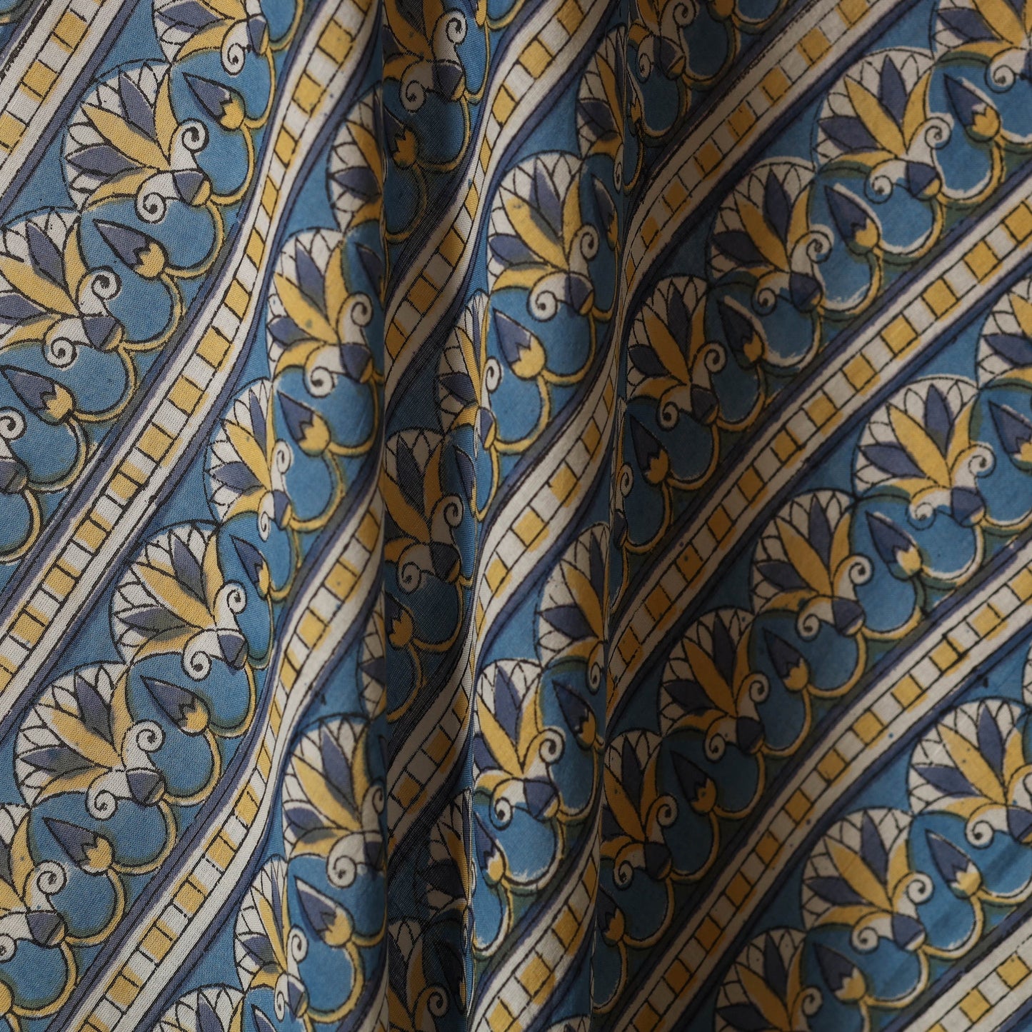 Blue - cotton sanganeri fabric 22 - handcrafted