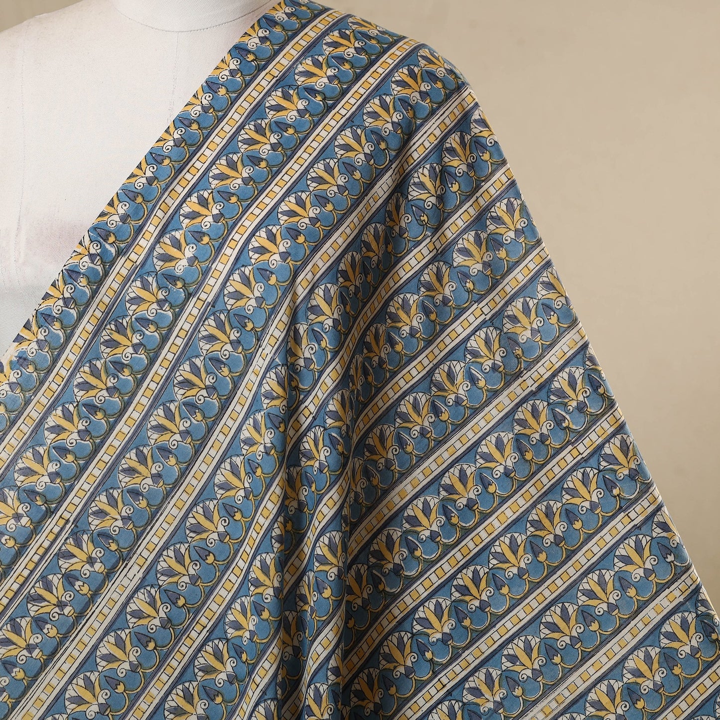 Blue - cotton sanganeri fabric 22 - handcrafted