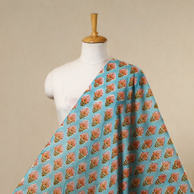 Blue - cotton sanganeri fabric 27 - handcrafted