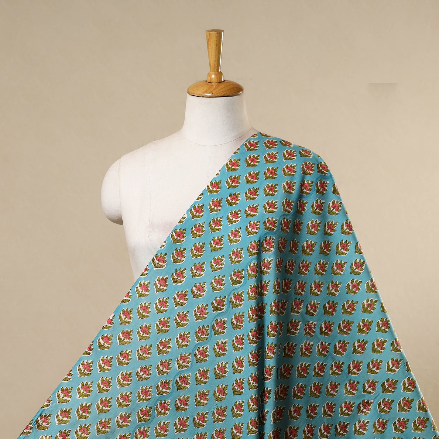 Blue - cotton sanganeri fabric 37 - handcrafted