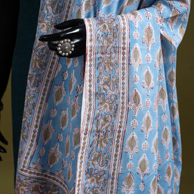 Cotton sanganeri floral dupatta 25 - handcrafted