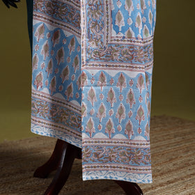 Cotton sanganeri floral dupatta 25 - handcrafted