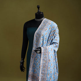 Cotton sanganeri floral dupatta 25 - handcrafted