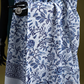 Cotton sanganeri floral dupatta 33 - handcrafted