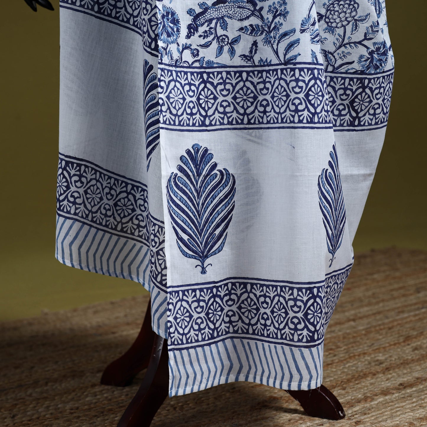 Cotton sanganeri floral dupatta 33 - handcrafted