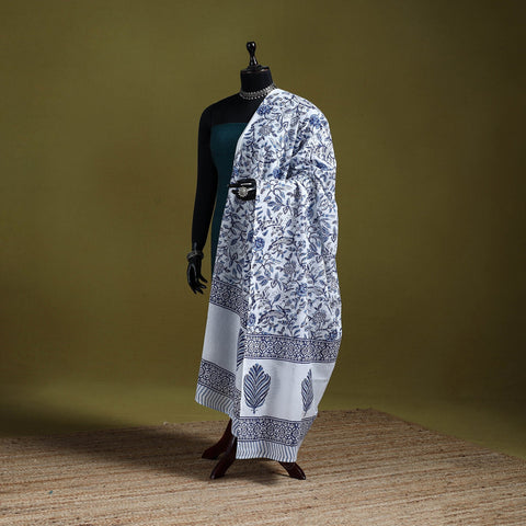 Cotton sanganeri floral dupatta 33 - handcrafted