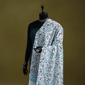 Cotton sanganeri floral dupatta 38 - handcrafted