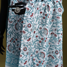 Cotton sanganeri floral dupatta 38 - handcrafted